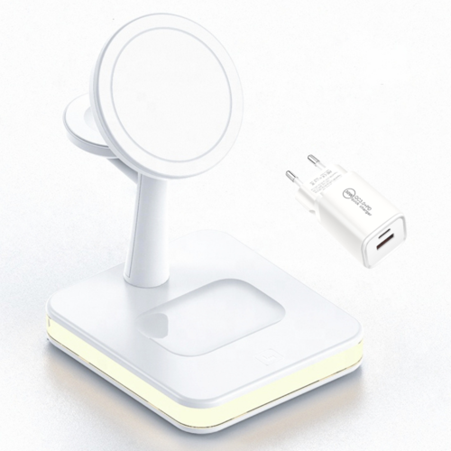4 in 1 magnetic wireless charging station 30W PD adapter included! iPhone
