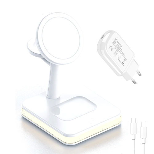 4 in 1 magnetic wireless charging station 30W PD adapter included! iPhone