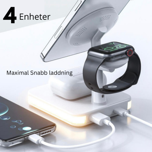 4 in 1 magnetic wireless charging station 30W PD adapter included! iPhone