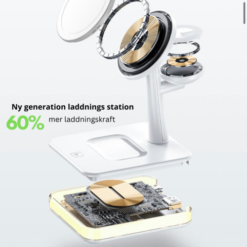 4 in 1 magnetic wireless charging station 30W PD adapter included! iPhone